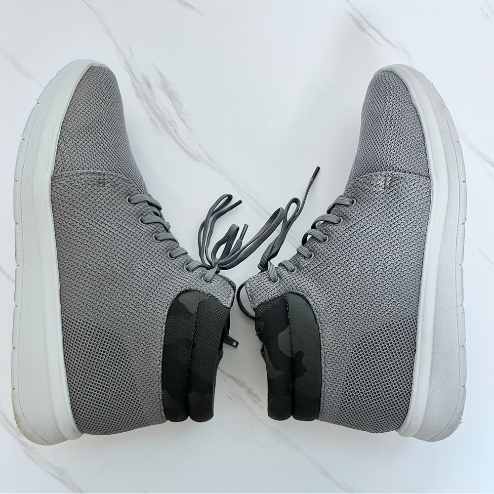 Clarks Cloudsteppers High Top Zip Sneaker Gray Grey Camouflage Detail 10 Wide - Picture 6 of 10